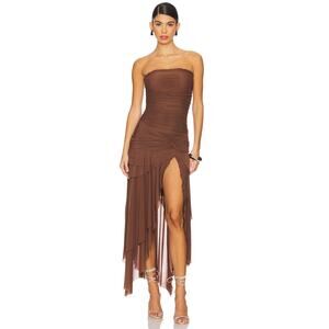 GUIZIO X Revolve Lyla Twist Dress in Brown